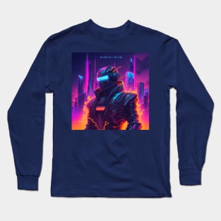 Retrowave Robot #5 Long Sleeve T-Shirt